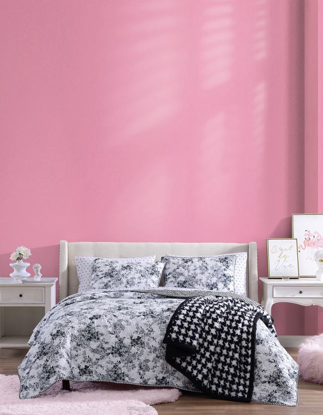 dvojna prešita odeja s cvetličnim vinogradom ČrnaBetsey Johnson uniseks dodatki 664J2T414
