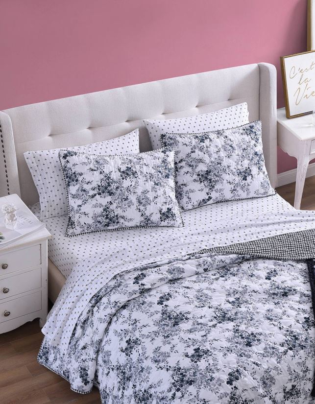 floral vineyard full queen quilt sham set ČrnaBetsey Johnson uniseks dodatki 664J2T415