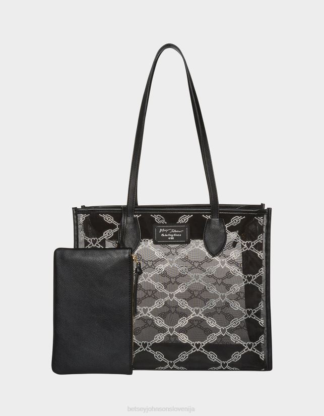 Glam mrežasta torbica iz kamna ČrnaBetsey Johnson ženske dodatki 664J2T253