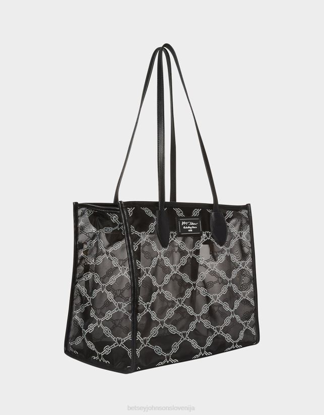 Glam mrežasta torbica iz kamna ČrnaBetsey Johnson ženske dodatki 664J2T253