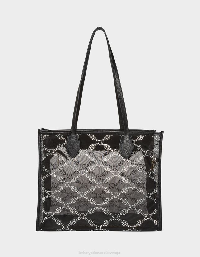 Glam mrežasta torbica iz kamna ČrnaBetsey Johnson ženske dodatki 664J2T253