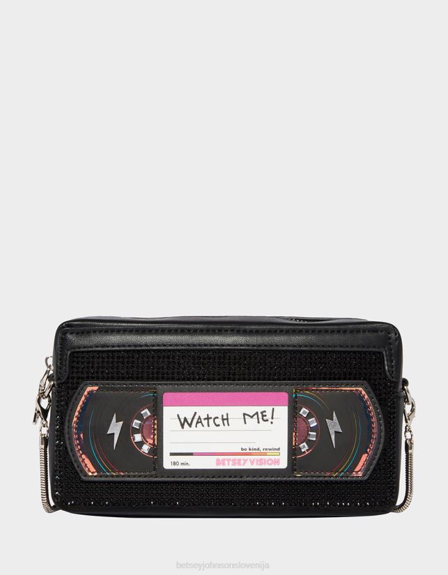 kič bodi prijazen previjanje vhs crossbody ČrnaBetsey Johnson ženske dodatki 664J2T223