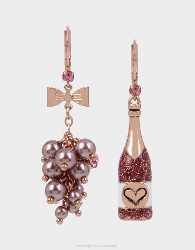uhani v neskladju z vinom in grozdjem rozaBetsey Johnson ženske nakit 664J2T333