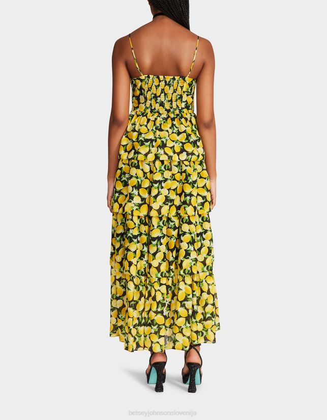 maxi obleka la la lemons ČrnaBetsey Johnson ženske oblačila 664J2T264