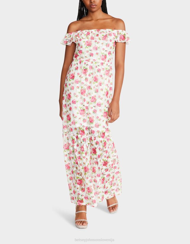 maxi obleka s cvetličnim motivom belaBetsey Johnson ženske oblačila 664J2T274