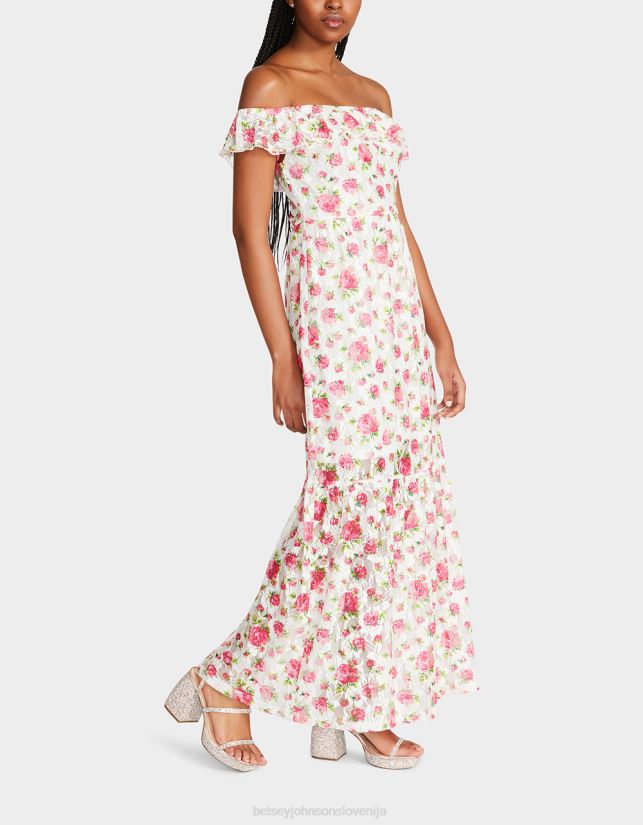 maxi obleka s cvetličnim motivom belaBetsey Johnson ženske oblačila 664J2T274