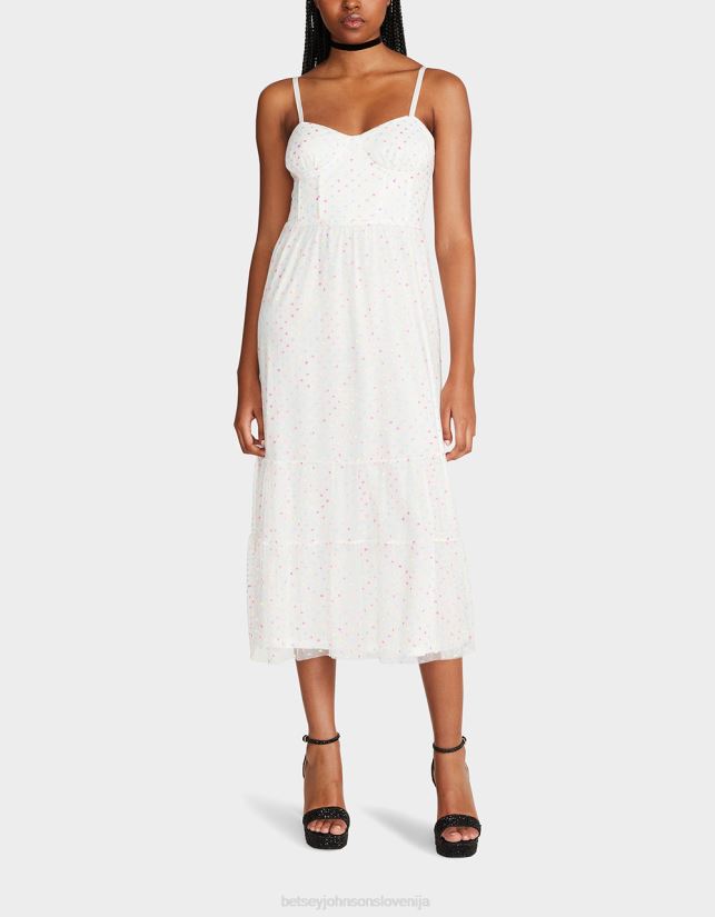 midi obleka s korzetom garden vibes beli multiBetsey Johnson ženske oblačila 664J2T281