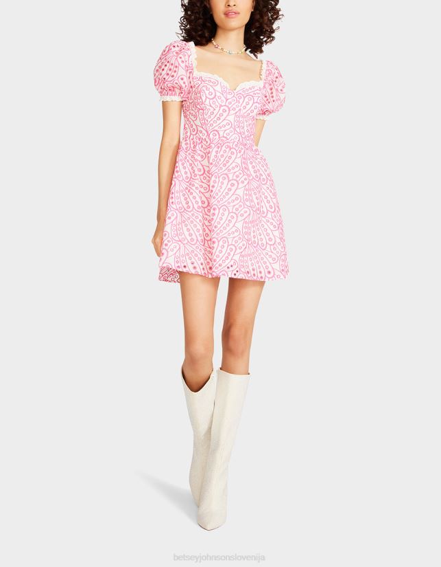 mini obleka s steznikom z očesci rozaBetsey Johnson ženske oblačila 664J2T271