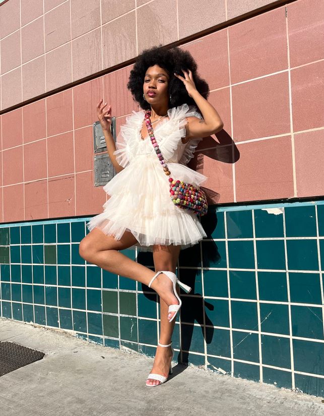 stopničasta obleka iz tila kremaBetsey Johnson ženske oblačila 664J2T263