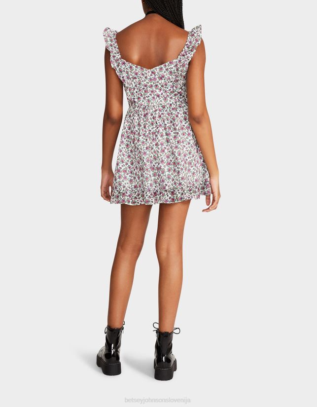 vintage bela mini obleka s cvetličnim motivom multiBetsey Johnson ženske oblačila 664J2T300