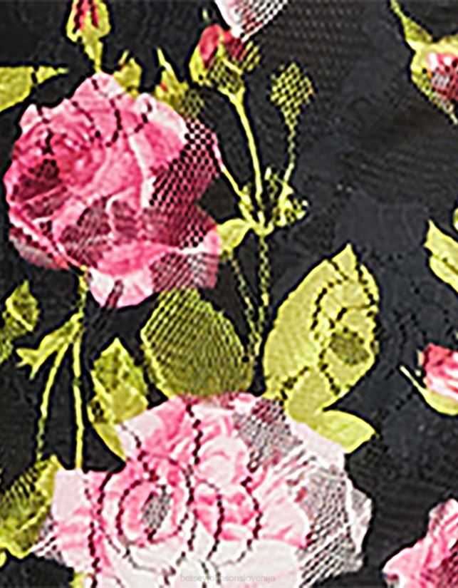 vintage cvetlična mini obleka ČrnaBetsey Johnson ženske oblačila 664J2T282