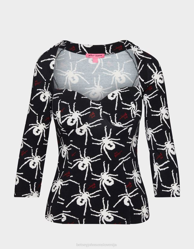 80th bash korzet raglan top črnobelaBetsey Johnson ženske oblačila 664J2T305